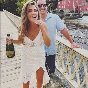 White mid length dress